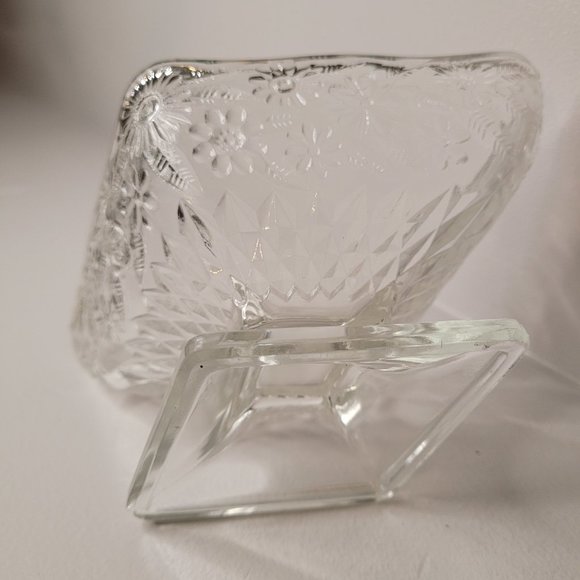 ๐ Vintage Indiana Glass Floral Candy Dish & Ashtray Set - Picture 7 of 8